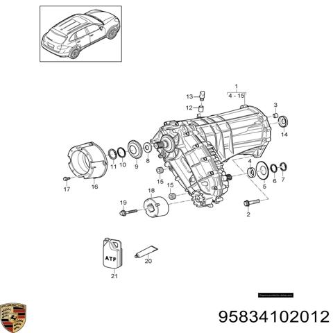 Коробка раздаточная 95834102012 PORSCHE