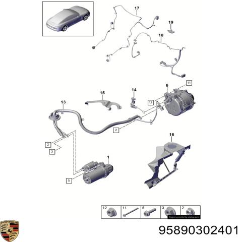 Автомобильный генератор 95890302401 PORSCHE