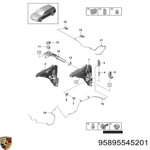 Водяной бачок омывателя стекла 95895545201 PORSCHE