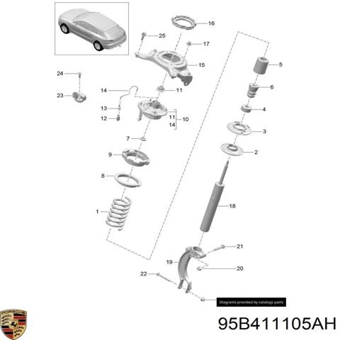 Пружина передней подвески 95B411105AH PORSCHE