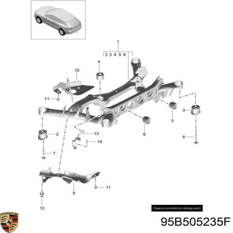 Крабобалка задней подвески 95B505235F PORSCHE
