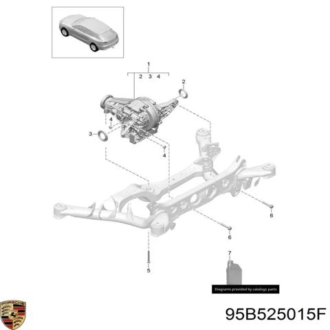 Мост задний в сборе 95B525015F PORSCHE