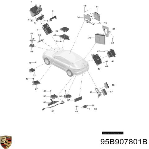 Модуль управления стояночного тормоза 95B907801B PORSCHE