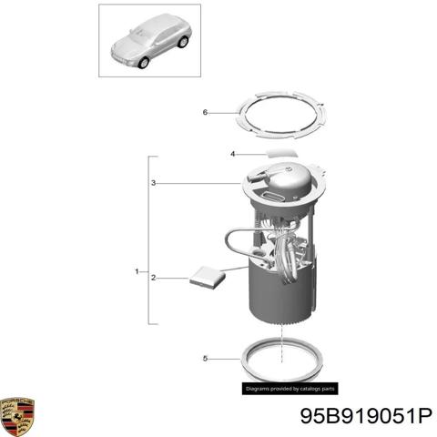 Электробензонасос 95B919051P PORSCHE