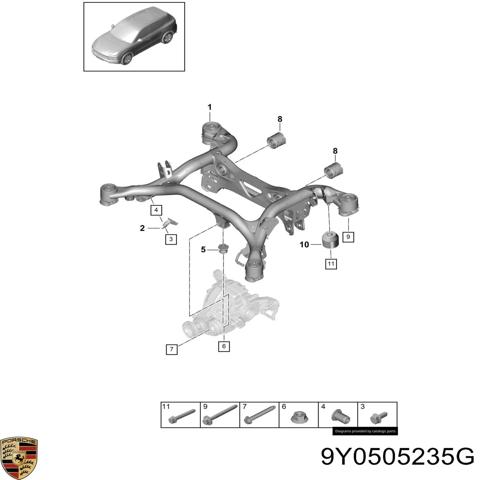 Балка задняя 9Y0505235G PORSCHE