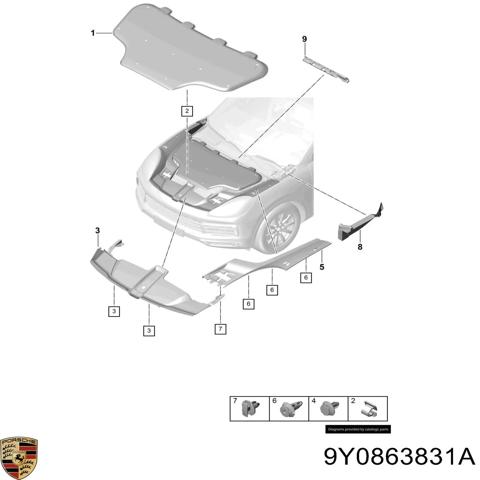 Обивка передка 9Y0863831A PORSCHE