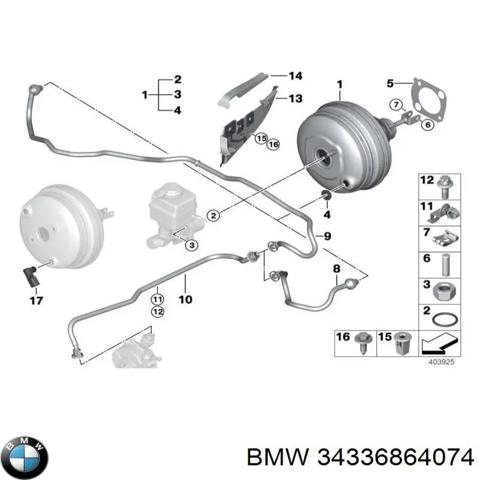 34336864074 BMW Усилитель тормозов (вакуумный) купить в Ирпень