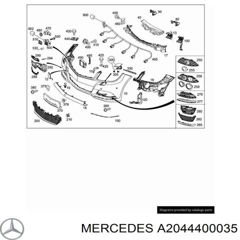 Кабель/провод парктроника бампера, переднего A2044400035 MERCEDES