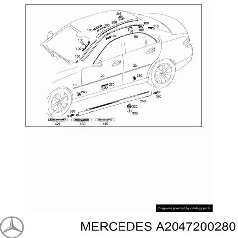 Молдинг двери передней правой A2047200280 MERCEDES