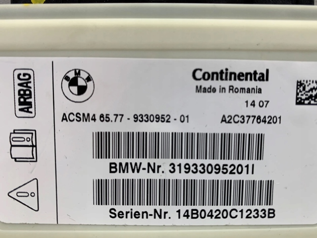 Модуль-процессор управления подушкой безопасности (ЭБУ AIRBAG) 9330952 BMW