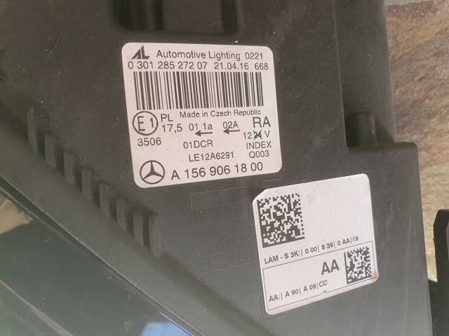 Фара передняя правая A1569061800 MERCEDES
