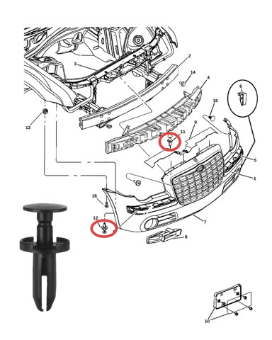 6504521 CHRYSLER Пистон (клип) крепления бампера переднего купить в Ровно