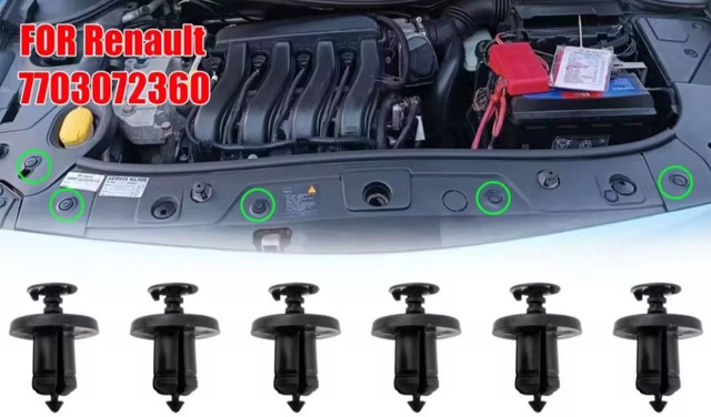 7703072360 RENAULT Пистон (клип) крепления решетки радиатора охлаждения купить в Ирпень
