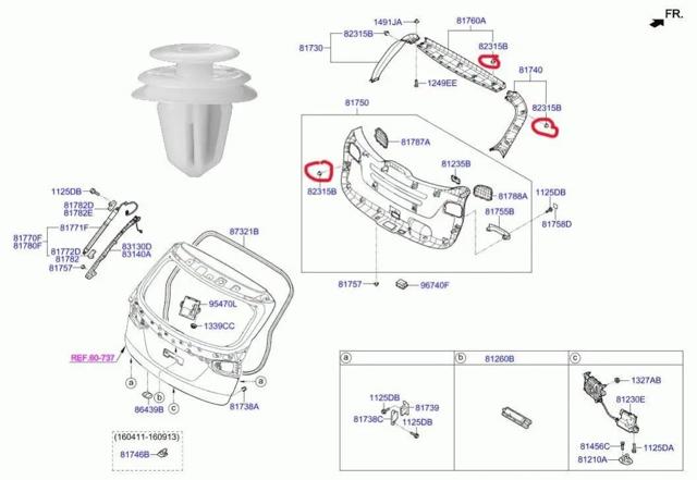 HYUNDAI 833152S000 Пистон (клип) крепления обшивки двери в наличии Павлоград