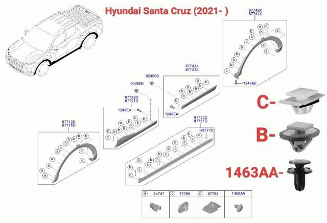 87758CW000 HYUNDAI Пистон (клип) крепления накладок порогов купить в Чернигов