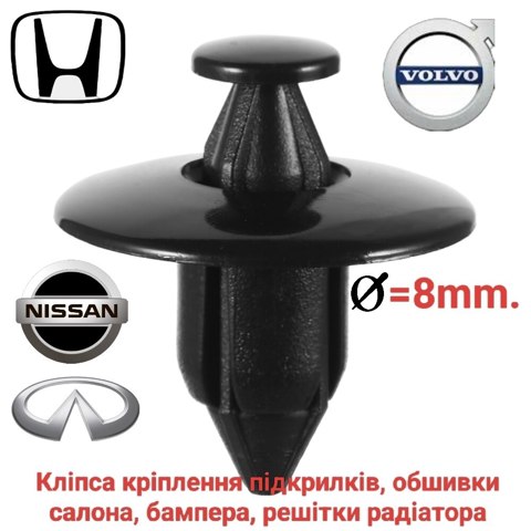 Крепеж переднего бампера 91545SE00030W1 HONDA