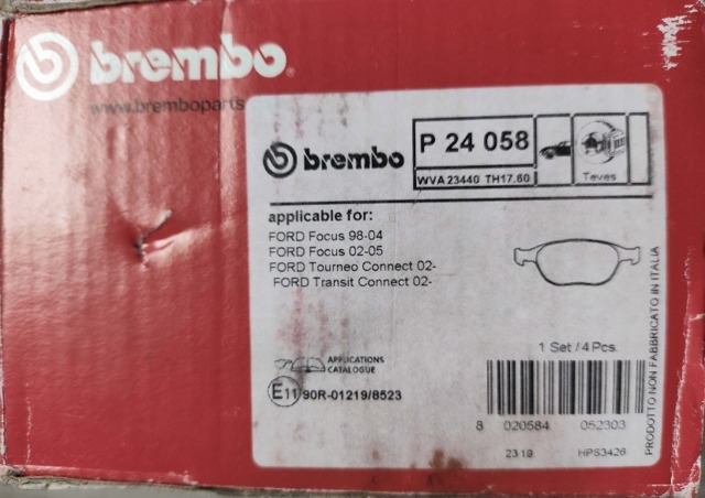 P24058 BREMBO Колодки тормозные передние дисковые купить в Харьков
