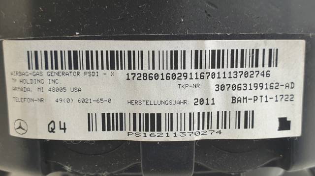 1728601602 MERCEDES Подушка безопасности (AIRBAG) водительская купить в Черновцы