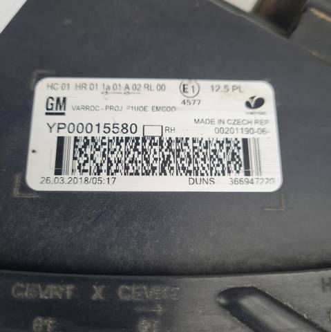 OPEL YP00015580 Правая фара в наличии Киев