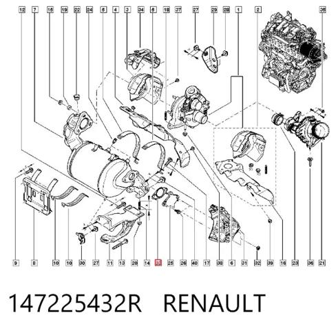 Прокладка катализатора задняя 147225432R RENAULT