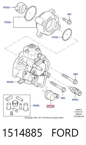 Клапан регулировки давления топлива 1514885 FORD