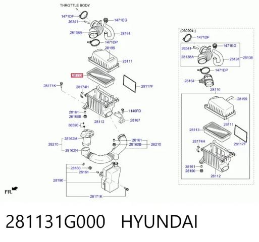 Фильтр воздушный 281131G000 HYUNDAI