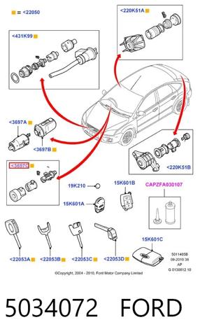 Личинка замка зажигания 5034072 FORD