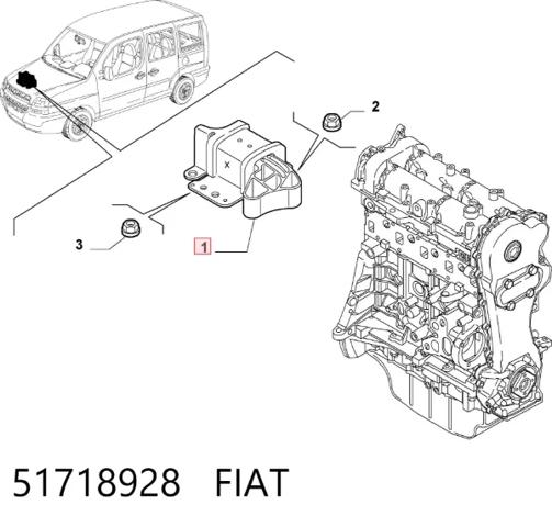 Правая подушка двигателя 51718928 FIAT