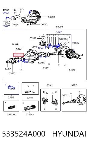 Сальник заднего хвостовика редуктора  Hyundai Terracan