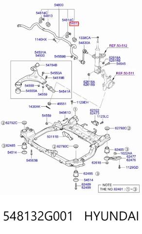 548132G001 HYUNDAI Втулка стабилизатора переднего купить в Чернигов