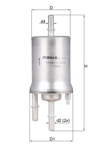 KL572 MAHLE Топливный фильтр купить в Сумы