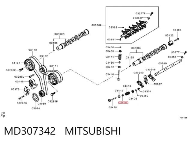 Маслосъемные колпачки MD307342 MITSUBISHI