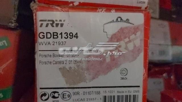 Тормозные колодки GDB1394 TRW