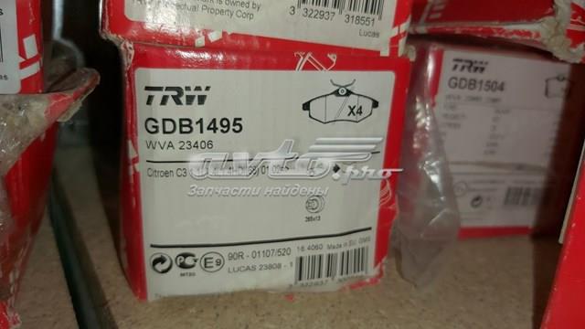 Trw  колодки тормозные передние дисковые GDB1495