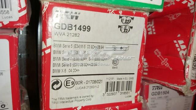 Trw  колодки тормозные задние дисковые GDB1499