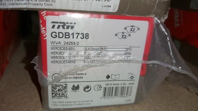 Trw колодки тормозные задние дисковые GDB1738