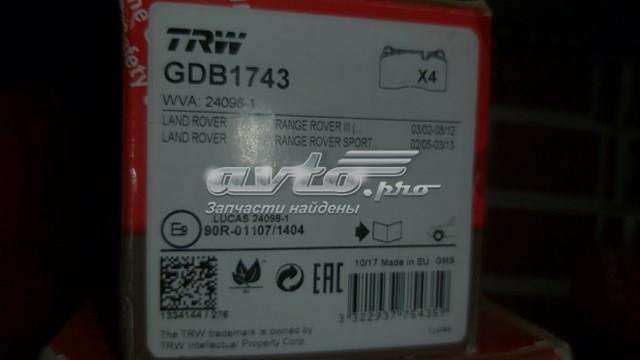 Колодки тормозные передние дисковые  gdb1743 GDB1743