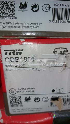 Trw колодки тормозные задние дисковые GDB1866