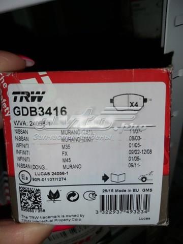 Колодки тормозные GDB3416 TRW