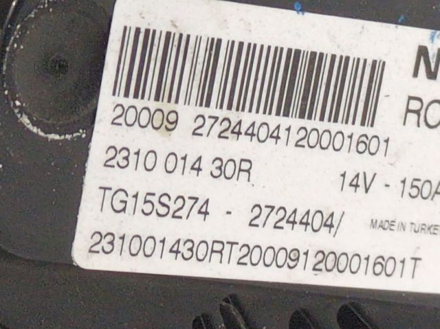 RENAULT 231001430R Генератор в наличии Черкассы