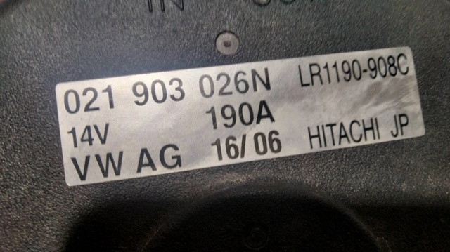 VAG 021903026N Генератор в наличии Чернигов