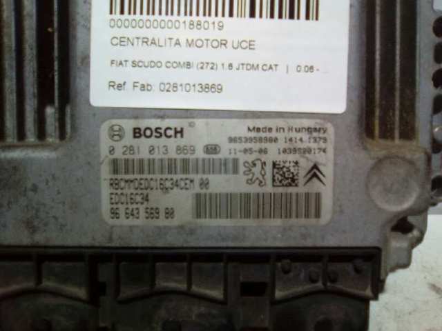 FIAT 0281013869 Блок управления двигателем в наличии Ужгород