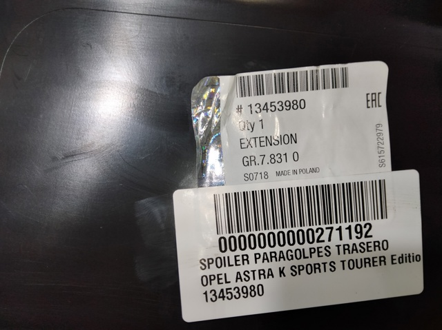 13453980 OPEL Спойлер заднего бампера купить в Запорожье