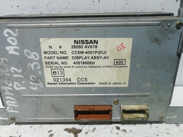 NISSAN 28090AV618 Дисплей многофункциональный в наличии Житомир