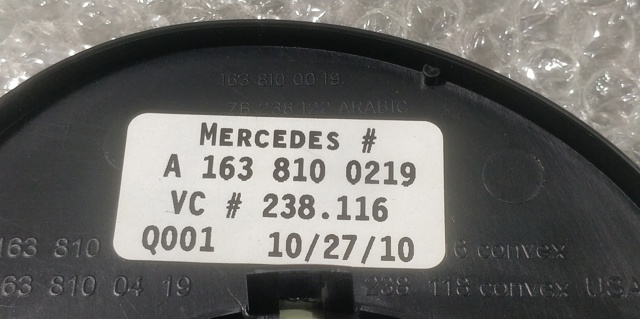MERCEDES A1638100219 Зеркальный элемент зеркала заднего вида правого в наличии Ровно