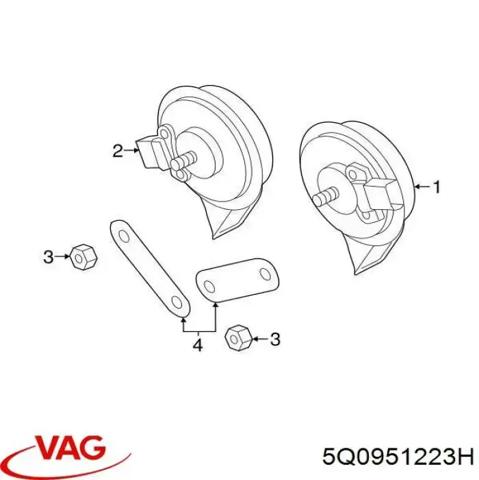 Автомобильный клаксон 5Q0951223H VAG