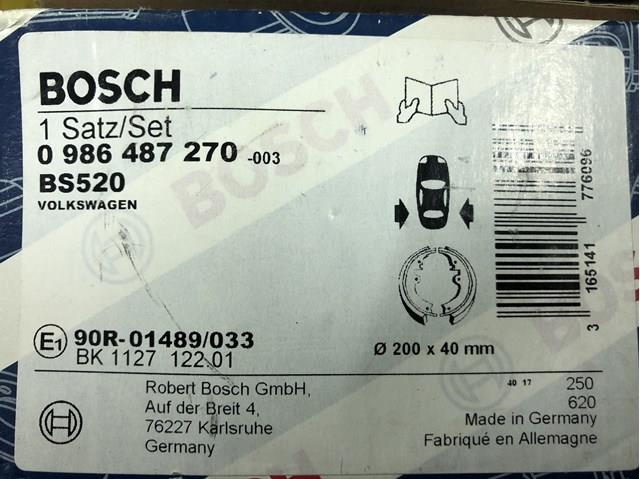 BOSCH 0986487270 Колодки тормозные задние барабанные в наличии Ирпень