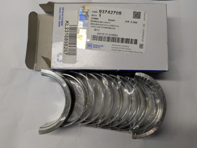 93742705 Вкладыши коленвала коренные, комплект, стандарт (STD) купить Украина