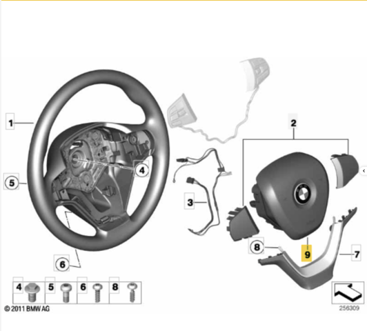Подушка в руле 32306888441 BMW