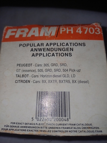 FRAM PH4703 Масляный фильтр в наличии Житомир